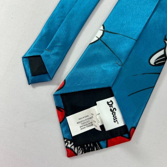 Dr Seuss Cat in the Hat Tie Necktie Blue Red Teacher Librarian Educator - Picture 4 of 7